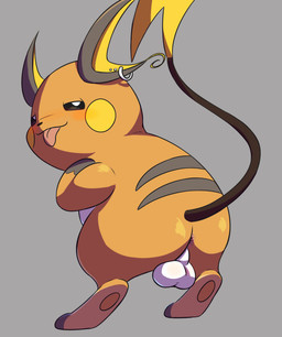 anus back_stripes backsack balls black_ears black_nose black_stripes blush brown_tail butt ear_piercing ear_ring featureless_feet featureless_hands feet feral fur genitals glistening glistening_butt glistening_eyes gloves_(marking) grey_background looking_at_viewer looking_back looking_back_at_viewer male male_feral markings mouth_closed multicolored_ears multicolored_tail orange_body orange_fur piercing pink_anus raised_tail rear_view ring_piercing semi-anthro simple_background solo stripes tail toeless_(marking) tongue tongue_out white_balls white_body white_fur yellow_cheeks yellow_ears yellow_tail mincheeto nintendo pokemon generation_1_pokemon mammal pokemon_(species) raichu rodent 2026 digital_drawing_(artwork) digital_media_(artwork) hi_res