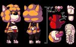 anthro clothed clothing erection feet footwear genitals hindpaw humanoid_genitalia humanoid_penis legwear male midriff navel paws penis shoes skimpy slightly_chubby sneakers solo pakobutt switch_(pakobutt) canid canine mammal 16:10 alpha_channel low_res model_sheet widescreen