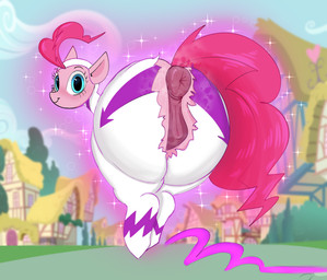 animal_genitalia animal_vulva anus big_butt blurred_background butt clothing equine_genitalia equine_vulva eyebrows eyelashes female feral genitals hair huge_butt looking_at_viewer looking_back mouth_closed outside pink_body pink_hair puffy_anus pupils quadruped smile solo thick_thighs three-quarter_view torn_clothing vulva elewdfurs friendship_is_magic hasbro my_little_pony fili-second_(mlp) pinkie_pie_(mlp) equid equine mammal absurd_res hi_res