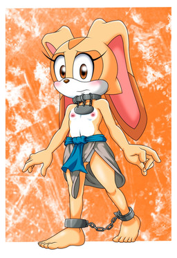 anthro brown_eyes collar feet female floppy_ears fur genitals humanoid_feet multicolored_ears nipples plantigrade slave solo tan_body tan_fur vulva young young_anthro young_female the_knight sega sonic_the_hedgehog_(series) cream_the_rabbit domestic_rabbit lagomorph leporid mammal oryctolagus rabbit hi_res