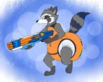 anthro clothed clothing diaper diaper_fetish diaper_under_clothing feces implied_scat implied_soiling male onesie soiled_diaper soiling solo tail unclean_diaper used_diaper wearing_diaper pidgopidgey_(artist) guardians_of_the_galaxy marvel rocket_raccoon mammal procyonid raccoon digital_media_(artwork)