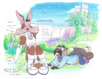 anime_reference anthro armwear beach blue_bottomwear blue_clothing blue_jeans blue_pants blush bodily_fluids boots bottomwear breath building bulge clothed clothing crossdressing crossdressing_male crossed_legs denim denim_bottomwear denim_clothing detailed_background dramatic_pose duo elbow_gloves embarrassed facial_hair feces femboy flower footwear gloves hand_behind_head handwear jeans kneeling kneeling_on_ground leaning leaning_backward lying male moan mustache necktie on_front open_clothing open_shirt open_topwear outside overweight panting pants plant saddle_shoes scatplay shirt shocked shoes shoes_removed skimpy socks soiling soiling_bottomwear street_lamp surprised suspenders sweat sweatdrop tears tight_clothing topwear tree walkway rufe_squirrel looney_tunes warner_brothers wile_e._coyote beaver canid canine canis coyote mammal rodent hi_res mixed_media traditional_media_(artwork)