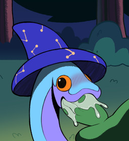 ambiguous_feral ambiguous_fluids ambiguous_focus ambiguous_gender ambiguous_on_feral ambiguous_penetrated blue_body blue_scales blush bodily_fluids clothing derp_eyes dripping duo erection fellatio feral feral_penetrated genitals grass green_body hat hat_only headgear headgear_only headwear headwear_only humanoid_genitalia humanoid_penis leaf male male/ambiguous male_penetrating male_penetrating_ambiguous mostly_nude night oral oral_penetration orange_eyes penetration penile penile_penetration penis penis_in_mouth plant purple_clothing purple_hat purple_headwear scales sex shrub snake_fleshlight solo_focus three-quarter_view tree vein veiny_penis wet wet_penis wizard_hat 4chan_anon unknown_artist quest_snakes slippy_(quest_snakes) ambiguous_species reptile scalie snake 2025 colored digital_drawing_(artwork) digital_media_(artwork) shaded
