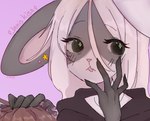 anthro blonde_hair blush clothed clothing duo ear_piercing female female/female fur green_eyes hair hoodie kemono long_hair manicure open_mouth piercing pink_background simple_background solo star star_symbol topwear crash_(panya) kisa_(nervous_lotus) panya american_opossum hybrid lagomorph leporid mammal marsupial rabbit virginia_opossum digital_media_(artwork) hi_res