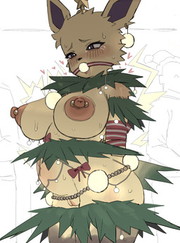 animal_ears anthro anthro_focus anthrofied areola arms_tied barbell_piercing bdsm belly big_breasts biped blush blush_lines bodily_fluids bondage bound breasts drooling eyelashes female female_focus fur genitals group hands_behind_back heart_symbol mostly_nude mostly_nude_anthro mostly_nude_female nipple_dip nipple_piercing nipples piercing pokemorph pregnant pregnant_anthro pregnant_female public public_exposure puffy_areola pupils saliva solo_focus standing sweat tears tears_of_pleasure teary_eyes thick_thighs vulva yellow_body jingzhou14848 nintendo pokemon eeveelution generation_1_pokemon human jolteon mammal pokemon_(species) hi_res