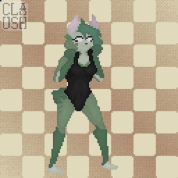 blush breasts checkered checkered_background clothing clothing_pull exhibitionism female flashing flashing_breasts fur green_body green_fur green_hair hair nipples pattern_background simple_background solo swimwear swimwear_pull white_eyes thegreaterclaush nsaru_(mercifuldudez) humanoid lagomorph leporid mammal rabbit undead 1:1 animated animated_gif digital_media_(artwork) hi_res pixel_(artwork) pixel_animation short_playtime
