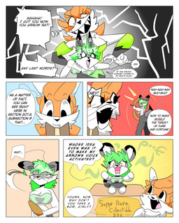 accident anthro captured dialogue duo female frown inanimate_transformation plushie text transformation vocalization yelling andetheslayer atlyss poon_(atlyss) 4:5 absurd_res comic english_text hi_res