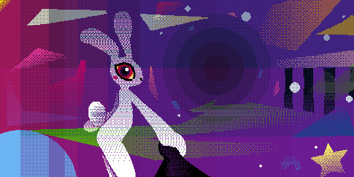 ambiguous_gender anthro big_eyes blush cartoon_nudity fluffy fluffy_tail hand_holding long_ears looking_at_viewer offscreen_character red_eyes short_tail solo star tail actualpendragon unnamed_character lagomorph leporid mammal rabbit 2:1 detailed digital_media_(artwork) dithering