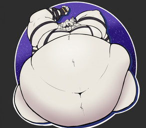 anthro bedroom_eyes belly big_belly big_moobs big_muscles big_pecs clothing cosmic_background fingerless_gloves fur gloves hair hand_behind_head handwear harness huge_belly hyper hyper_belly love_handles lying male moobs musclegut muscular muscular_anthro muscular_male narrowed_eyes navel obese obese_anthro obese_male on_back overweight overweight_anthro overweight_male pecs red_eyes seductive solo space space_background straps thick_thighs white_body white_fur white_hair psychoanthro mihoyo zenless_zone_zero von_lycaon canid canine canis mammal thiren wolf 2025 hi_res