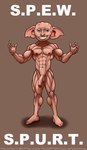 abs balls flaccid genitals male muscular nipples penis solo text smudge_proof harry_potter_(series) dobby_(harry_potter) house_elf humanoid alternate_version_at_source digital_drawing_(artwork) digital_media_(artwork) english_text hi_res url