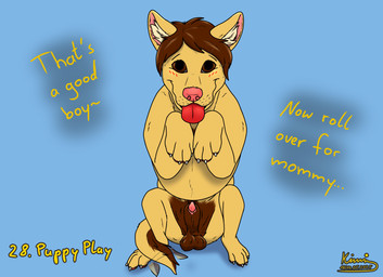 anatomically_correct animal_genitalia animal_penis balls balls_on_ground bdsm begging begging_pose brown_body brown_eyes brown_fur brown_hair canine_genitalia canine_penis command feral first_person_view fur fuzzy_balls genitals hair looking_at_viewer male male_feral obedient paws penis penis_tip petplay pink_nose pose praising puppyplay raised_paw roleplay sheath sitting spread_legs spreading tail tail_motion tailwag text tongue tongue_out yellow_body yellow_fur kinaj kinktober kinktober_2024 jess_(kinaj) canid canine canis domestic_dog mammal 2024 english_text hi_res