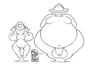 :o balls bangs belly belly_overhang big_balls big_belly big_penis breasts cheek_spots clothing curly_hair duo_focus flaccid foreskin front_view genitals glans group gynomorph hair hair_over_eyes hands_behind_back hat headgear headwear huge_belly huge_hips humanoid_focus humanoid_genitalia humanoid_penis intersex inverted_nipples larger_gynomorph larger_humanoid larger_intersex legless long_hair male medium_breasts navel nervous nipples not_furry obese obese_gynomorph obese_humanoid obese_intersex open_mouth overweight overweight_gynomorph overweight_humanoid overweight_intersex penis short_hair shy simple_background size_difference slightly_chubby slightly_chubby_gynomorph slightly_chubby_humanoid slightly_chubby_intersex smaller_gynomorph smaller_human smaller_humanoid smaller_intersex smaller_male split_form talking_to_another thick_penis trio vein veiny_penis weight_difference white_background wide_hips witch_hat dorkass mario_bros nintendo paper_mario marilyn_(mario) mario vivian_(mario) human humanoid mammal shadow_siren spirit 2021 black_and_white digital_drawing_(artwork) digital_media_(artwork) monochrome sketch sibling_(lore) sister_(lore) sisters_(lore) trans_(lore) trans_woman_(lore)