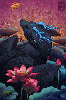 ambiguous_gender feathered_wings feathers feral fur group horn wings shinerai mythology arthropod canid canine dragon feathered_dragon feathered_scalie furred_dragon furred_scalie hybrid insect lepidopteran mammal moth mythological_creature mythological_scalie scalie 2021 2:3 digital_media_(artwork) hi_res