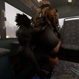 anthro anthro_penetrating anthro_penetrating_female anthro_penetrating_human arm_feathers arm_tuft avian_caruncle big_butt bodyguard_position bodysuit butt clothed clothed_sex clothing digitigrade duo erection faceless_character faceless_female faceless_human feather_hair feathered_crest feathers female female_human female_on_anthro female_penetrated from_behind_position genitals hand_on_butt head_crest hug hugging_another hugging_butt human_on_anthro human_penetrated inside inside_train inside_vehicle interspecies larger_female larger_human male male/female male_anthro male_on_human male_penetrating male_penetrating_female male_penetrating_human obscured_penetration penetration penis pseudo_hair sex short_tail size_difference skinsuit smaller_anthro smaller_male standing standing_sex tail thick_thighs tight_clothing torn_bodysuit torn_clothing torn_skinsuit tuft vaginal vaginal_penetration xenophilia dorkle24 no-name-no-problem_(modeler) halo_(series) microsoft xbox_game_studios alien avian human kig-yar mammal scalie t'vaoan 3d_(artwork) absurd_res colored digital_media_(artwork) hi_res