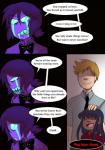 black_background bodily_fluids bow_(feature) bow_tie clothing comic crying english_text five_nights_at_freddy's ghost hair human humanoid male mammal mike_schmidt nomidot purple_hair purple_man_(fnaf) scottgames simple_background speech_bubble spirit tears text william_afton_(fnaf)