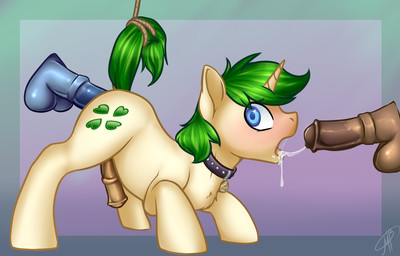 anal anal_penetration animal_genitalia animal_penis anthro blue_eyes bodily_fluids collar cum equine_genitalia equine_penis erection feral feral_penetrated fur genital_fluids genitals green_hair group hair horn male male/male male_penetrated male_penetrating male_penetrating_male oc_markov open_mouth penetration penis raised_tail rope sex sex_slave slave solo_focus tail tan_body tan_fur trio megabait_(artist) 4chan friendship_is_magic hasbro my_little_pony mythology markov_(megabait) equid equine horse mammal mythological_creature mythological_equine pony unicorn hi_res