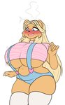 anthro big_breasts blush breasts clothing female hair huge_breasts solo jwinkz amara_(jwinkz) bear mammal hi_res