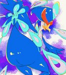 abstract_background ambiguous_gender anthro avian_butt beak big_butt blue_body blue_eyes blue_feathers butt butt_focus butt_pose dancing feathers nude pose presenting presenting_hindquarters samba solo tail tail_feathers nairekoppu nintendo pokemon generation_9_pokemon pokemon_(species) quaquaval 2024 digital_media_(artwork) male_(lore)