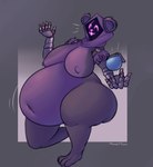 anthro belly big_belly big_breasts breasts facial_scar female huge_belly hyper hyper_belly nipples offering_to_viewer overweight scar shadow_face solo thick_thighs moonlitesau epic_games fortnite raven_team_leader bear mammal absurd_res hi_res