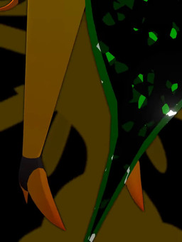 4_arms antennae_(anatomy) anthro big_breasts black_body black_sclera breasts clothing dress eyelashes female green_clothing green_dress hip_sway mandibles multi_arm multi_limb slim small_waist solo stinger wasp_waist wide_hips wings yellow_body pinkmoth wasp_(pinkmoth) arthropod hymenopteran insect wasp 3:4 animated no_sound short_playtime video