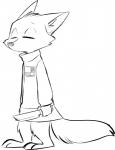 anthro biped bottomwear clothed clothing cosplay feet female fur holding_object knife narrowed_eyes simple_background skirt solo squint standing toes turtleneck white_background briskby disney pack_street yume_nikki zootopia charlie_(weaver) fan_character madotsuki canid canine fox mammal crossover digital_media_(artwork) monochrome