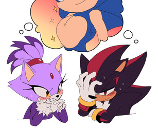 anthro aroused aroused_face blush bodily_fluids clasped_hands facepalm female group hair hero male male/female male/male ponytail princess red_eyes royalty smile sweat trio yellow_eyes sundarkmkn19 sega sonic_the_hedgehog_(series) blaze_the_cat shadow_the_hedgehog sonic_the_hedgehog domestic_cat eulipotyphlan felid feline felis hedgehog mammal hi_res