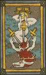 ambiguous_gender antlers blood bodily_fluids border card card_template claws cloud engraving fortune_telling gore horn melee_weapon minor_arcana multi_eye open_mouth roman_numeral solo sword swords_(tarot) tail tarot tarot_card teeth text three_of_swords_(tarot) tongue tongue_out weapon musorok mythology the_wyrding_wyrm dragon mythological_creature mythological_scalie scalie 2018 english_text