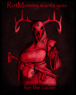 anthro antlers big_breasts bone breasts clothing fangs female gesture gun hand_gesture holding_gun holding_object holding_ranged_weapon holding_weapon hollow_eyes hood horn large_sleeves pointing pointing_at_viewer ranged_weapon red_background red_body robe simple_background skull skull_head small_waist solo teeth text weapon wide_hips frostedscales aneurism_iv zealot_(aneurism_iv) deer mammal 2025 4:5 black_and_red digital_drawing_(artwork) digital_media_(artwork) english_text hi_res monochrome