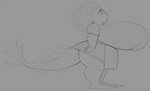 anthro big_breasts breasts clothing eyelashes female fin huge_breasts hyper hyper_breasts long_tail mature_anthro mature_female open_mouth scales short_stack solo standing tail sbshouseofpancakes disney luca_(pixar) pixar daniela_paguro marine sea_monster digital_media_(artwork) hi_res monochrome sketch