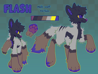 animal_genitalia brown_body brown_fur checkered checkered_background feral fur genitals male multicolored_body multicolored_fur pattern_background purple_eyes sheath simple_background solo tan_body tan_fur yellow_sclera m1ss1ngtexture flash_(m1ss1ngtexture) canid canine canis mammal wolf 2024 full-length_portrait hi_res model_sheet portrait