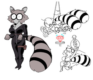 anthro big_butt big_tail bodysuit boots butt clothed clothing diamond_(gem) female femme_fatale footwear fur gem money money_bag pouch_(clothing) rope running shoes silly skinsuit solo suit tail thief tight_clothing diegutan uva_the_raccoon mammal procyonid raccoon absurd_res aliasing binary_drawing digital_drawing_(artwork) digital_media_(artwork) hi_res sketch