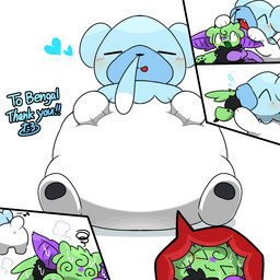 anthro anus belly_rub bodily_fluids butt dizzy duo full_tour internal larger_young male oral_vore safe_vore size_difference snot struggling struggling_prey sweat vore wiggle x_anus young tontaro nintendo pokemon skeb bat bear cubchoo generation_5_pokemon mammal pokemon_(species) 1:1 2d_animation animated