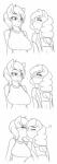 anthro big_breasts blush breasts clothing duo eyes_closed female hair heart_symbol kissing short_hair sweater topwear jonfawkes hasbro my_little_pony deepthroat_cockslut fan_character reppy_(mlp) earth_pony equid equine horse mammal pony 2015 better_version_at_source black_and_white hi_res monochrome