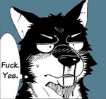 2013 anime_nosebleed anthro black_and_white black_body black_fur black_nose blood blush bodily_fluids bust_portrait canid canine canis dialogue domestic_dog english_text fur grandfathered_content icon kumagaya_shin kuro_(kumagaya_shin) low_res male mammal meme monochrome nosebleed portrait profanity reaction_image simple_background solo text third-party_edit thought_bubble white_body white_fur