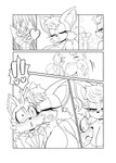 2023 age_difference alternate_hairstyle anthro base_three_layout bat big_breasts black_and_white blockage_(layout) breasts canid canine comic duo female flirting fox hi_res horizontal_blockage kissing_cheek male male/female mammal michiyoshi miles_prower monochrome older_female rouge_the_bat sega six_frame_image sonic_the_hedgehog_(series) three_row_layout younger_male