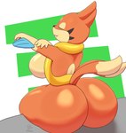 2_tails anthro big_breasts big_butt breasts butt eyes_closed female huge_breasts huge_butt multi_tail multicolored_body nude orange_body rear_view side_boob simple_background smile solo tail tan_body thick_thighs obsuniq nintendo pokemon floatzel generation_4_pokemon mammal pokemon_(species) 2024 absurd_res digital_media_(artwork) hi_res