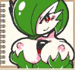 big_breasts blush breasts eyelashes female green_hair hair holding_breast looking_at_viewer naughty_face nipples non-mammal_nipples not_furry nude red_eyes smile solo conditional_dnp exed_eyes nintendo pokemon swapdoodle gardevoir generation_3_pokemon mammal pokemon_(species) 2016 low_res thumbnail