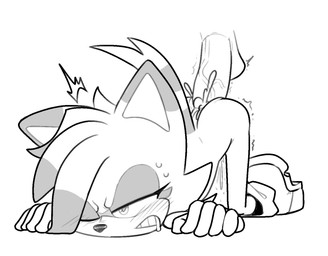 anthro ass_up big_penis bodily_fluids butt cum cum_drip cum_in_ass cum_inside dominant dominant_male dripping drooling duo female genital_fluids genitals grunting male nude painful_penetration penis saliva size_difference stretched_anus stretching sweat vein veiny_penis 4chan_anon sega sonic_the_hedgehog_(series) fan_character lily_the_cat domestic_cat felid feline felis human mammal monochrome