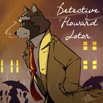 anthro clothing group male necktie outside raining shirt smoking topwear umbrella walking doraemonbasil tails_noir howard_lotor mammal procyonid raccoon 1:1 2022