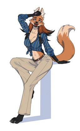 4_toes 5_fingers anthro barefoot belt biped bottomwear breasts brown_body brown_fur brown_hair brown_tail claws clothed clothed_anthro clothed_female clothing countershade_fur countershade_torso countershading feet female finger_claws fingers front_view fully_clothed fully_clothed_anthro fully_clothed_female fur hair handpaw inner_ear_fluff looking_at_viewer open_mouth open_smile orange_eyes pants pawpads paws pink_pawpads shirt simple_background sitting smile solo tail teeth toe_claws toes tongue topwear tuft whiskers white_background nulia laura_(nulia) canid canine mammal maned_wolf 2025 digital_drawing_(artwork) digital_media_(artwork) hi_res