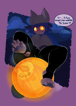 ambiguous_gender asliceofp blush bodily_fluids feet footprint light_bulb pawpads pawprint solo speech_bubble stirrup_legwear sweat oneshot niko_(oneshot) felid feline humanoid mammal absurd_res hi_res