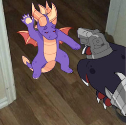 ambiguous_gender anthro anthrofied bracelet claws dancing duo first_person_view gun handgun horn jewelry male photo_background pistol pointing_gun pose purple_body ranged_weapon tail weapon wings cutestcure activision european_mythology mythology spyro_the_dragon corrupt_cynder spyro dragon mythological_creature mythological_scalie scalie western_dragon 2022 digital_drawing_(artwork) digital_media_(artwork) photography_(artwork) female_(lore)