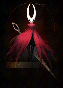 2_horns anthro biped black_body black_exoskeleton black_eyes cloak clothing exoskeleton front_view holding_melee_weapon holding_object holding_weapon horn melee_weapon red_cloak red_clothing solo standing thread weapon white_body thwillartz hollow_knight_(franchise) team_cherry hornet_(hollow_knight) arthropod 2025 full-length_portrait hi_res portrait signature