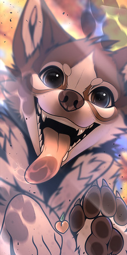 4_toes against_surface against_wall ambiguous_gender behind_glass black_nose blue_eyes bodily_fluids brown_nose brown_pawpads feet feral fur glasses_eyes licking licking_glass licking_viewer looking_at_viewer on_glass open_mouth pawpads paws saliva smile smiling_at_viewer solo teeth toes tongue tongue_on_glass tongue_out white_body white_fur angiewolf canid canine canis domestic_dog mammal digital_media_(artwork) headshot_portrait portrait shaded