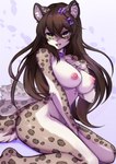 5_fingers anthro areola brown_body brown_fur brown_hair brown_tail countershade_torso countershading ear_piercing eyewear female fingers fur glasses green_eyes hair inner_ear_fluff looking_at_viewer markings nipples nude nude_anthro nude_female open_mouth open_smile piercing smile solo spots spotted_body spotted_fur spotted_markings spotted_tail tail tail_markings teeth tongue tuft coffeechicken felid feline mammal 2025 digital_media_(artwork) hi_res