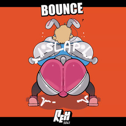 anthro balls_outline big_breasts big_butt black_clothing black_footwear black_socks blonde_hair blue_clothing blue_topwear bottomwear bouncing_breasts breasts bulge butt clothed clothing detailed_bulge dolphin_shorts earbuds electronics footwear fur genital_outline grey_body grey_fur gynomorph hair headphones huge_breasts huge_butt intersex legwear orange_background pink_clothing pink_footwear pink_shoes red_bottomwear red_clothing red_shorts shadow shoes shorts simple_background socks solo tail text thigh_highs thigh_socks topwear twerking remiman tea_(teabunni) lagomorph leporid mammal rabbit 2026 animated english_text hi_res letterbox