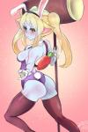 2016 2:3 300yen big_breasts blonde_hair blue_body blue_skin breasts bunny_costume butt carrot clothed clothing costume fake_ears fake_rabbit_ears female food gloves green_eyes hair hammer handwear hi_res humanoid league_of_legends legwear lingerie long_hair looking_at_viewer mammal maul melee_weapon plant poppy_(lol) riot_games shirt_cuffs side_boob simple_background solo stockings teddy_(clothing) tencent thigh_highs tools vegetable weapon wwwazxc yordle