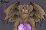 anthro balls bat belly biceps genitals hi_res humanoid_genitalia humanoid_penis male mammal manly multi_wing nickhiroshi nipples nude penis pose sitting slightly_chubby slightly_muscular solo teasing thick_thighs vein veiny_penis wings