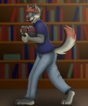 anthro book library male solo rahir dungeons_and_dragons hasbro wizards_of_the_coast arcanaloth_(dnd) canid canine canis coyote mammal 5:6 digital_media_(artwork) hi_res