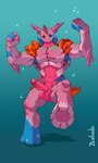 absurd_res alternate_species anthro anthrofied balls corsola dohade erection fan_character generation_2_pokemon genitals hi_res human humanized male mammal muscular muscular_male nintendo penis pokemon pokemon_(species) simple_background solo